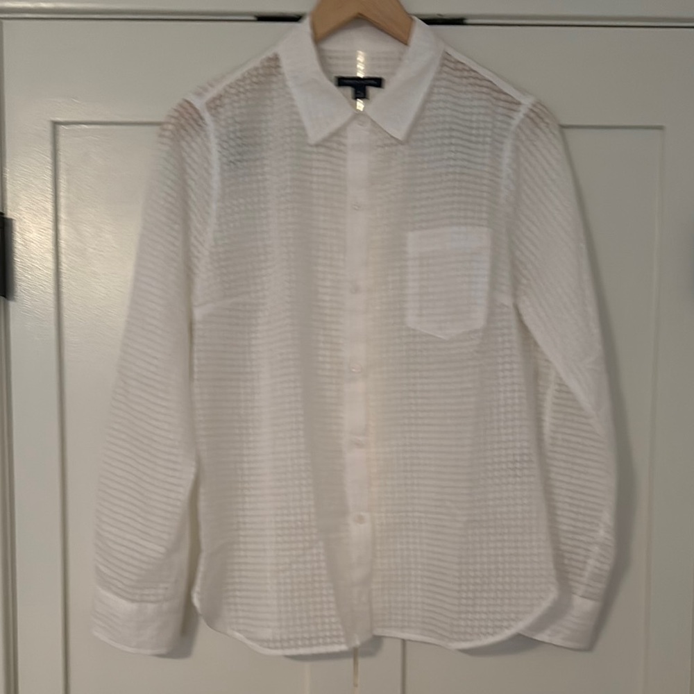 Classic White Sheer  Tommy Hilfiger Button Down Shirt